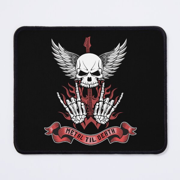 Item preview, Metal Til Death Heavy Metal Fan Gift Skull and Guitar designed and sold by Say It With Ink.