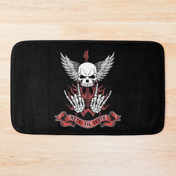 Item preview, Metal Til Death Heavy Metal Fan Gift Skull and Guitar designed and sold by Say It With Ink.