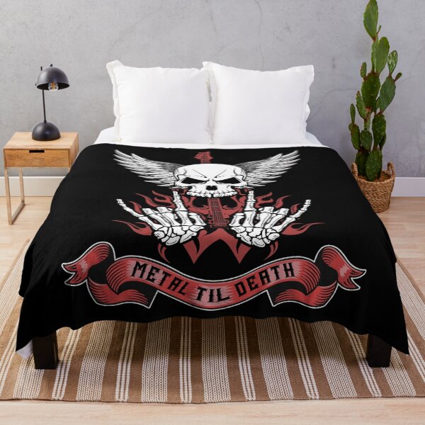 Item preview, Metal Til Death Heavy Metal Fan Gift Skull and Guitar designed and sold by Say It With Ink.
