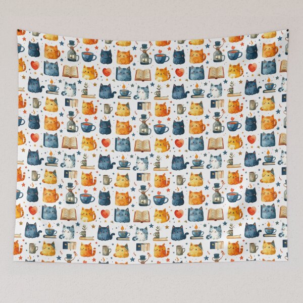 Item preview, Cat Reading Pattern designed and sold by Thalora Store.