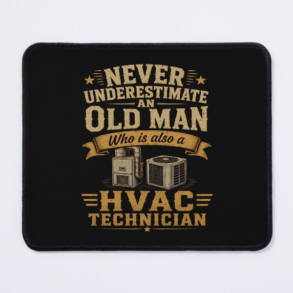 Item preview, Never Underestimate an Old Man HVAC Technician designed and sold by zoes-ink.