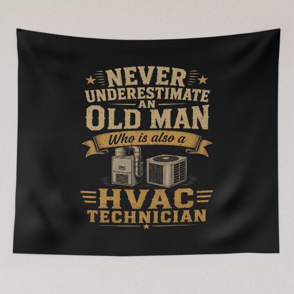 Item preview, Never Underestimate an Old Man HVAC Technician designed and sold by zoes-ink.
