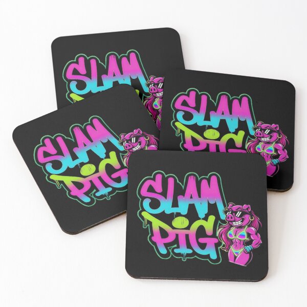 Item preview, Slam Pig Rhode Island Parody Sticker | Reality TV Inspired Neon Glam Gym Pig designed and sold by SimplyJasper.