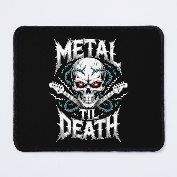 Item preview, Metal Til Death Skull and Crossed Guitars Heavy Metal Fan Gift designed and sold by Say It With Ink.