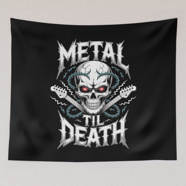 Item preview, Metal Til Death Skull and Crossed Guitars Heavy Metal Fan Gift designed and sold by Say It With Ink.