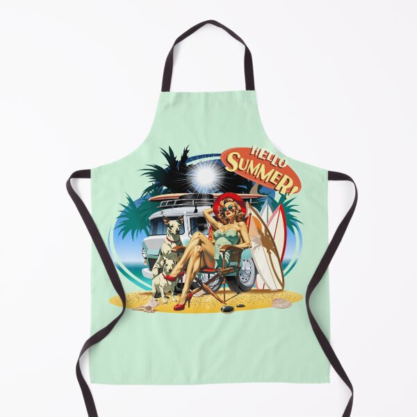 Item preview, Vintage Pinup Summer Beach Camper Van Graphic Art designed and sold by SilverSeaBKK.