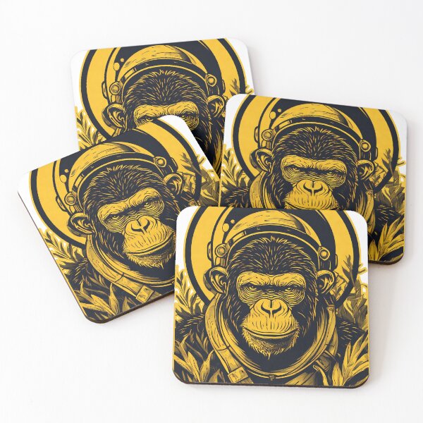 Item preview, yellow chimp astronaut designed and sold by aliraweb.