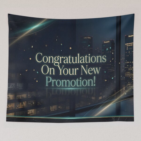 Item preview, Congratulations On Your New Promotion Luxury Executive Cityscape Art designed and sold by DreamyWallVibes.