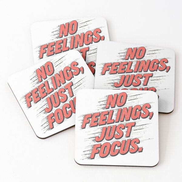 Item preview, No Feelings Just Focus Retro Gym Motivation Grunge Typography designed and sold by ConfuseLab Alt.