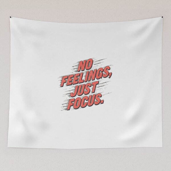 Item preview, No Feelings Just Focus Retro Gym Motivation Grunge Typography designed and sold by ConfuseLab Alt.
