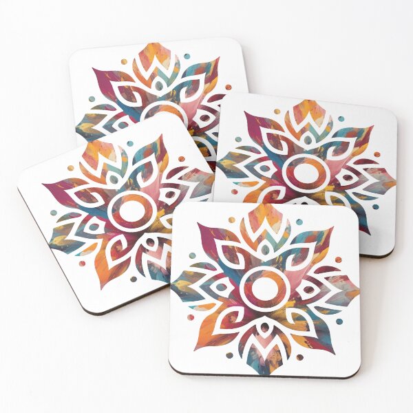 Item preview, Colorful Tribal Bloom Geometric Flower Art designed and sold by Osmose-Studio.
