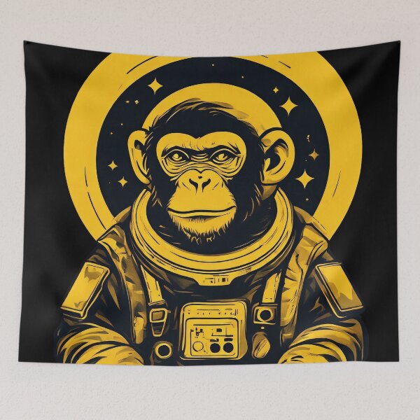 Item preview, space yellow chimp designed and sold by aliraweb.