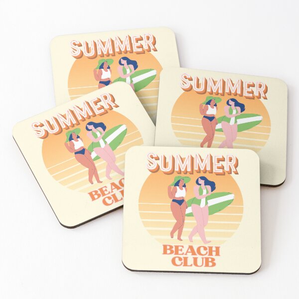 Item preview, Retro Summer Beach Club Surfer Girls Sunburst Graphic designed and sold by SilverSeaBKK.