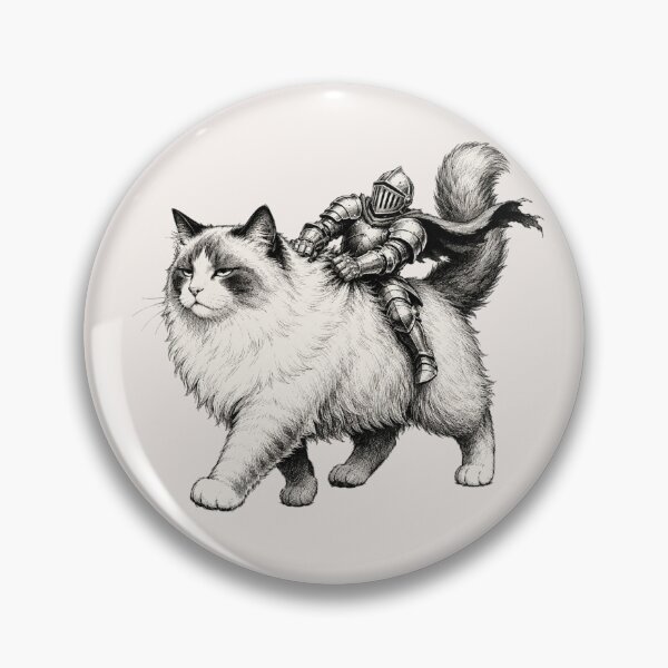 Item preview, Tiny Knight Riding Grumpy Fluffy Cat Medieval Armor Funny Cat Lover designed and sold by bosamji.