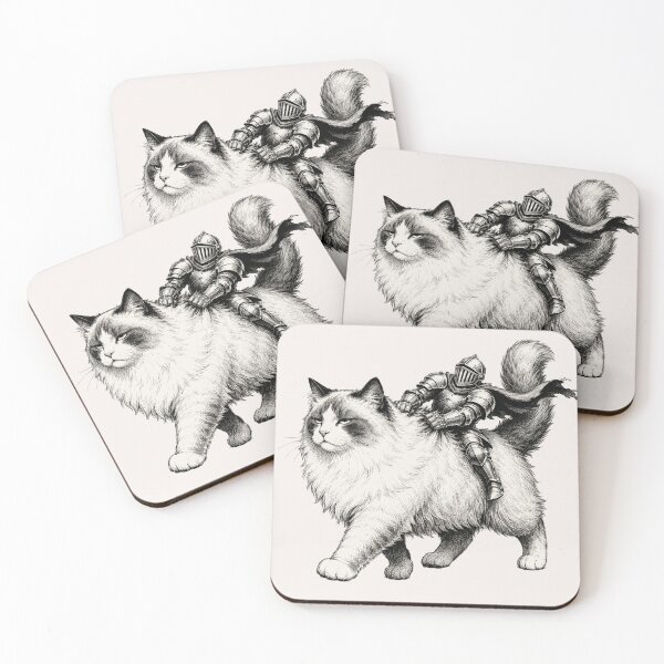 Item preview, Tiny Knight Riding Grumpy Fluffy Cat Medieval Armor Funny Cat Lover designed and sold by bosamji.