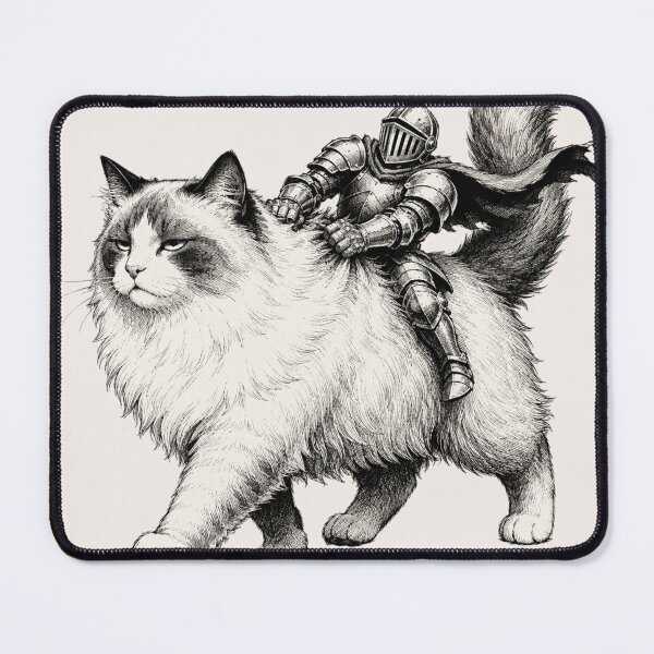 Item preview, Tiny Knight Riding Grumpy Fluffy Cat Medieval Armor Funny Cat Lover designed and sold by bosamji.