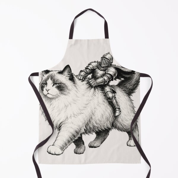 Item preview, Tiny Knight Riding Grumpy Fluffy Cat Medieval Armor Funny Cat Lover designed and sold by bosamji.
