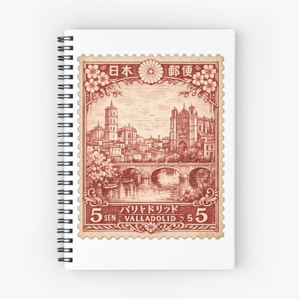 Item preview, Vintage Valladolid Stamp Illustration | Retro Spanish Postage Art | Historic Castilian River City Travel Design designed and sold by PaintedPixels01.