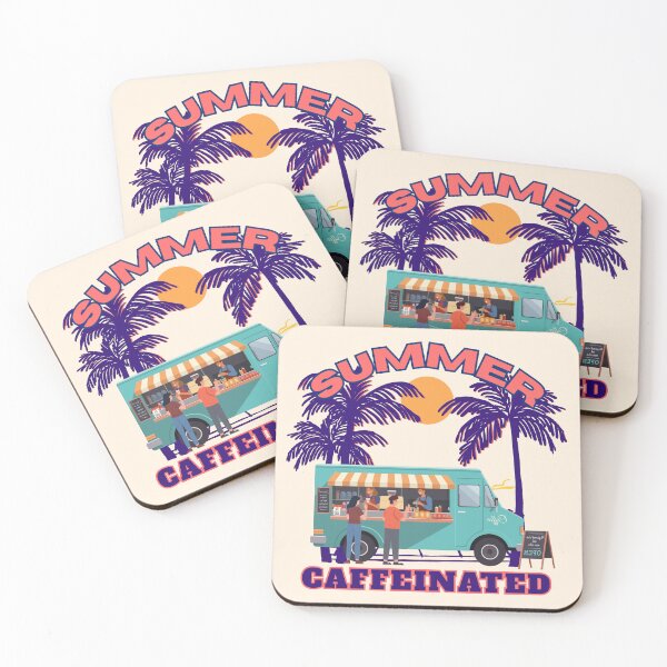 Item preview, Summer Coffee Shop Mobile Truck Vintage Retro Sunset Graphic designed and sold by SilverSeaBKK.