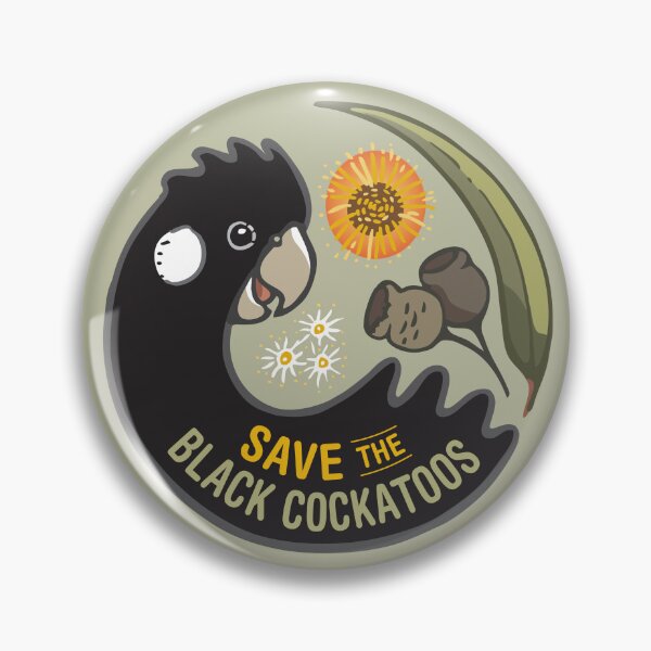 Item preview, Save the Black Cockatoos (for dark bgnd) designed and sold by RedCloudDesign.