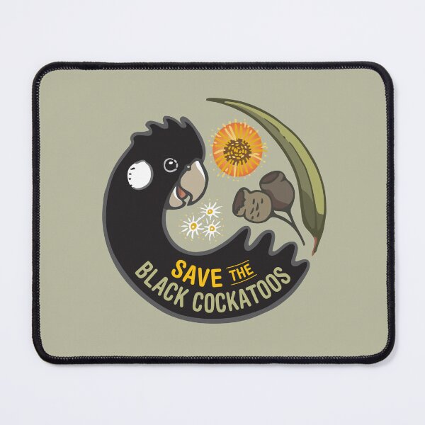 Item preview, Save the Black Cockatoos (for dark bgnd) designed and sold by RedCloudDesign.