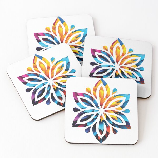 Item preview, Vibrant Kaleidoscope Bloom Geometric Flower Art designed and sold by Osmose-Studio ⭐⭐⭐⭐⭐.