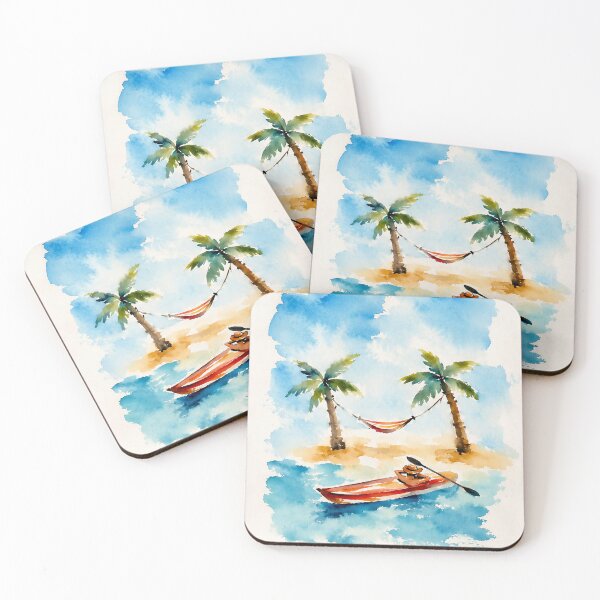 Item preview, Beach Kayak Ride – Coastal Ocean Adventure Illustration designed and sold by Islabonita..