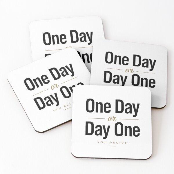 Item preview, One Day or Day One | Motivational Minimalist Quote designed and sold by Irene Catchmind.