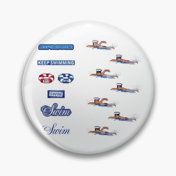 Item preview, Retro Pixel Swimmer and BTS Lifebuoy Sticker Pack designed and sold by moamaxshop.