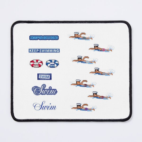 Item preview, Retro Pixel Swimmer and BTS Lifebuoy Sticker Pack designed and sold by moamaxshop.