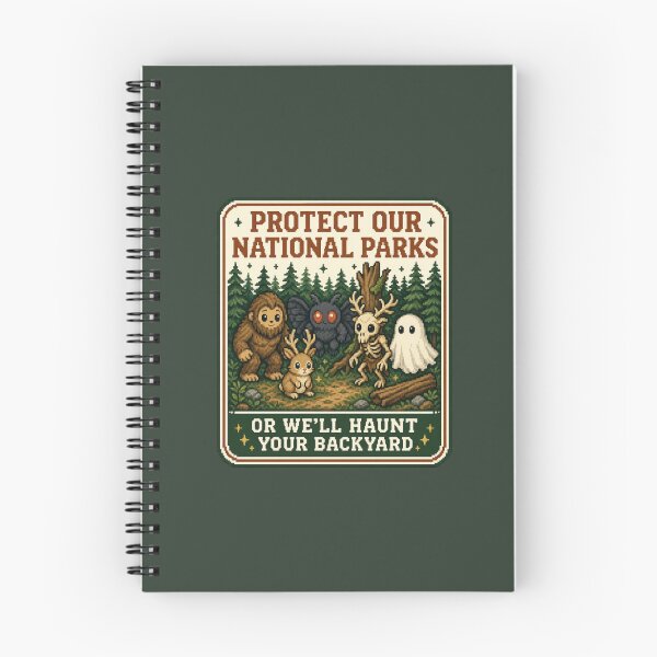 Item preview, Protect Our National Parks Cryptid Pixel Art Bigfoot Jackalope Mothman Wendigo Ghost designed and sold by bosamji.