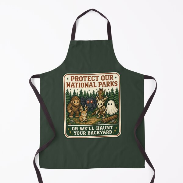 Item preview, Protect Our National Parks Cryptid Pixel Art Bigfoot Jackalope Mothman Wendigo Ghost designed and sold by bosamji.