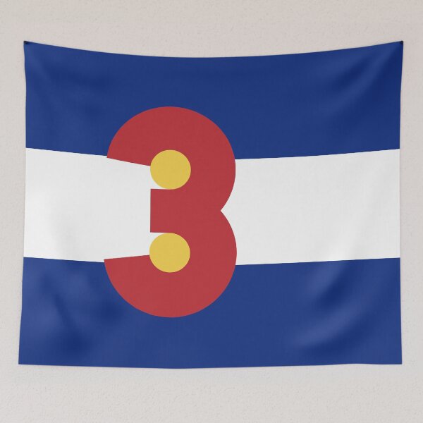 Item preview, Colorado Flag - Number 3 (Three) designed and sold by FlagFontCO.