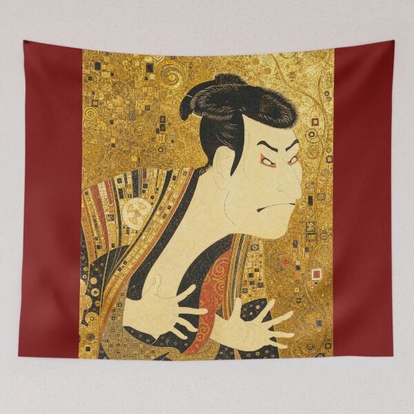 Item preview, Golden Ukiyo-e Kabuki Actor Art 写楽オマージュ designed and sold by hepcat-plus.