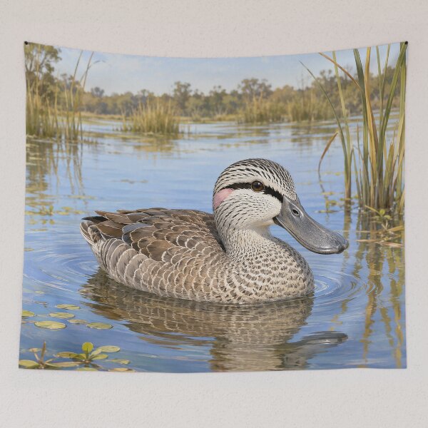 Item preview, Pink-Eared Duck in Wetlands designed and sold by Pixel Junkies Studio.