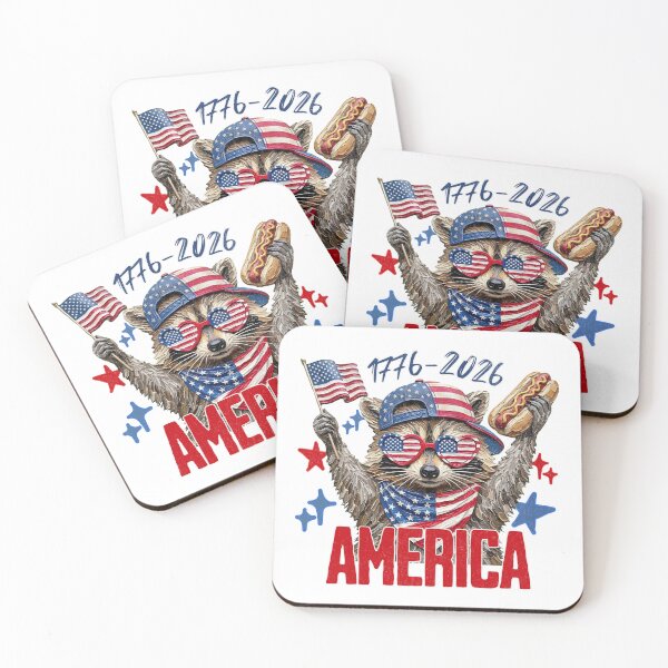 Item preview, America Raccoon Hot Dog Patriotic USA designed and sold by EvrmoodCo.