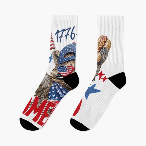 Item preview, America Raccoon Hot Dog Patriotic USA designed and sold by EvrmoodCo.