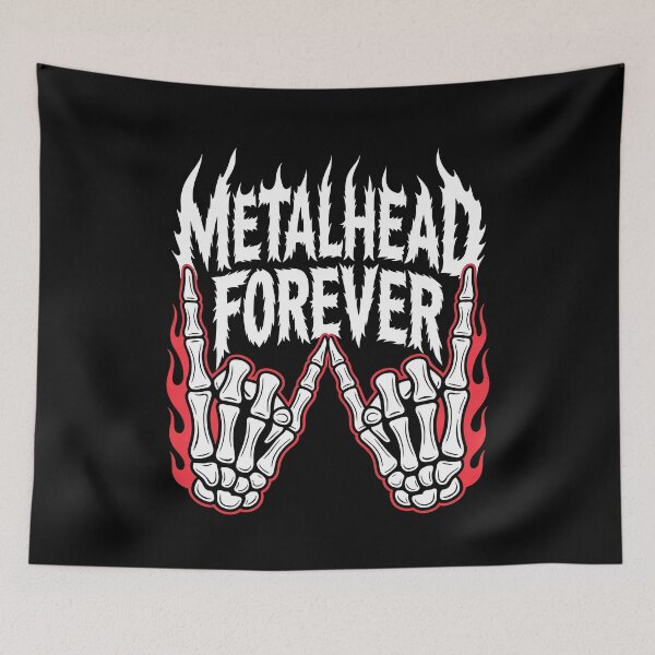 Item preview, Metalhead Forever Heavy Metal Fan Gift Skeleton Hands and Flames designed and sold by Say It With Ink.