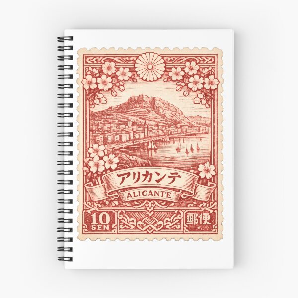 Item preview, Vintage Alicante Stamp Illustration | Retro Spanish Postage Art | Mediterranean Coastal Port City Travel Design of Spain designed and sold by PaintedPixels01.