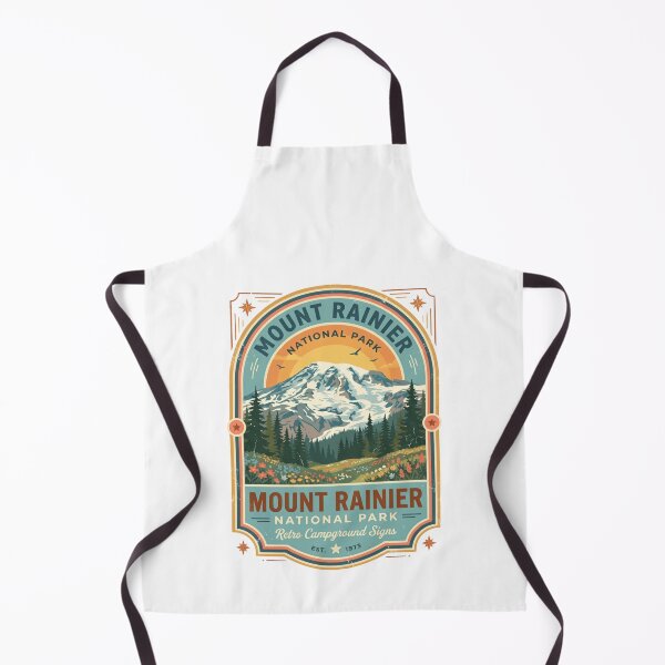 Item preview, Mount Rainier National Park Retro Campground Signs Hiker Camper Travel Outdoors designed and sold by Simsimah26Parks.