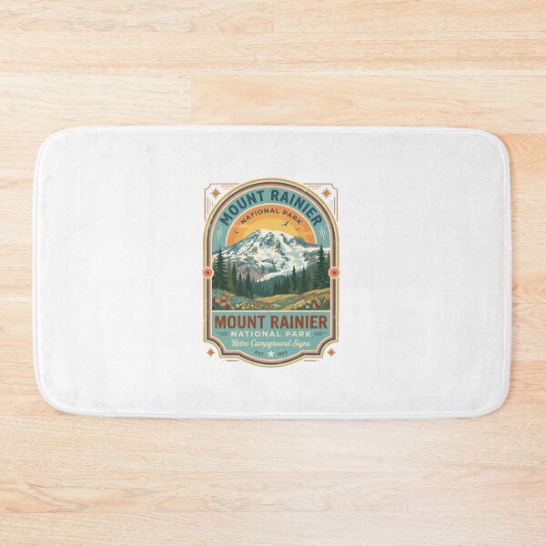 Item preview, Mount Rainier National Park Retro Campground Signs Hiker Camper Travel Outdoors designed and sold by Simsimah26Parks.