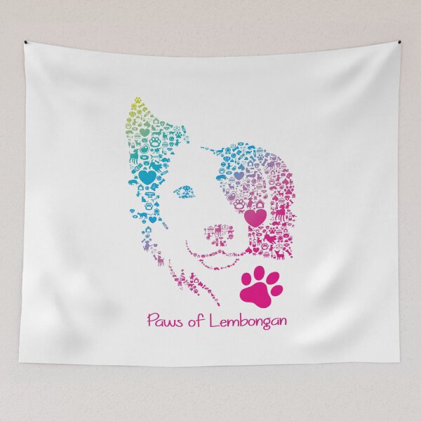 Item preview, PAWS of Lembongan - Animal Rescue Tee - Border Collie gradient designed and sold by maroosh2026.