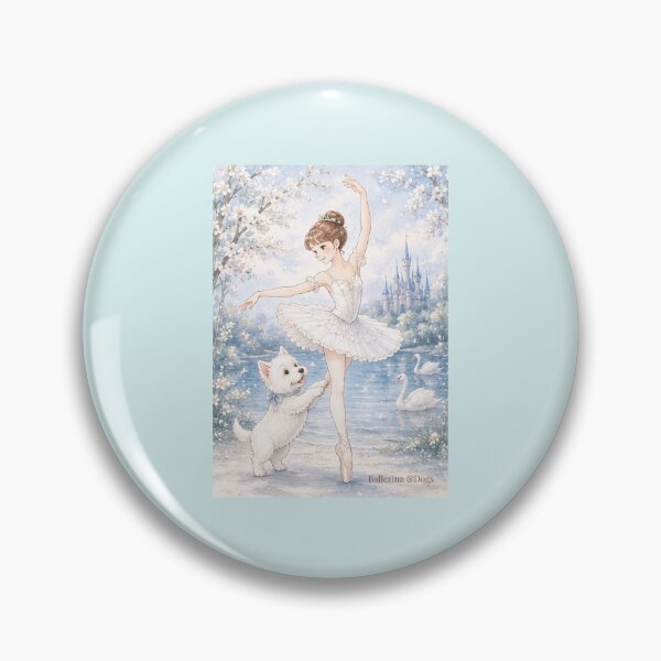 Item preview, Ballerina & Westie — Swan Lake | Anime Watercolor Illustration designed and sold by ballerinadogs.