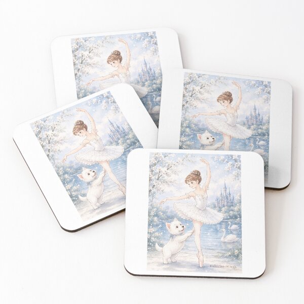 Item preview, Ballerina & Westie — Swan Lake | Anime Watercolor Illustration designed and sold by ballerinadogs.