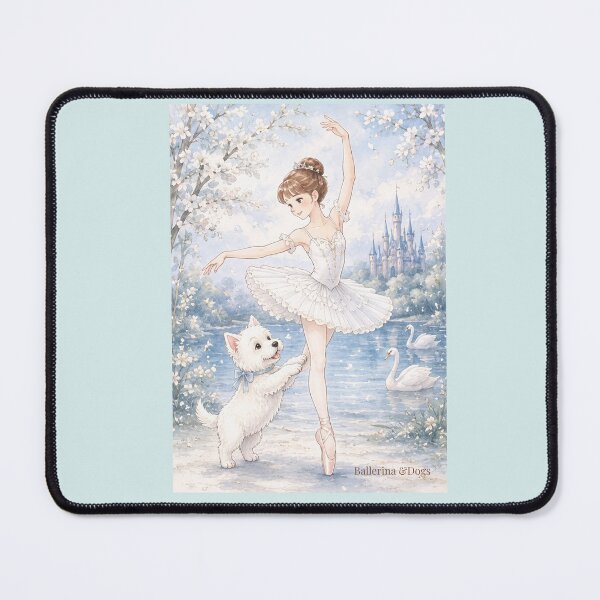 Item preview, Ballerina & Westie — Swan Lake | Anime Watercolor Illustration designed and sold by ballerinadogs.