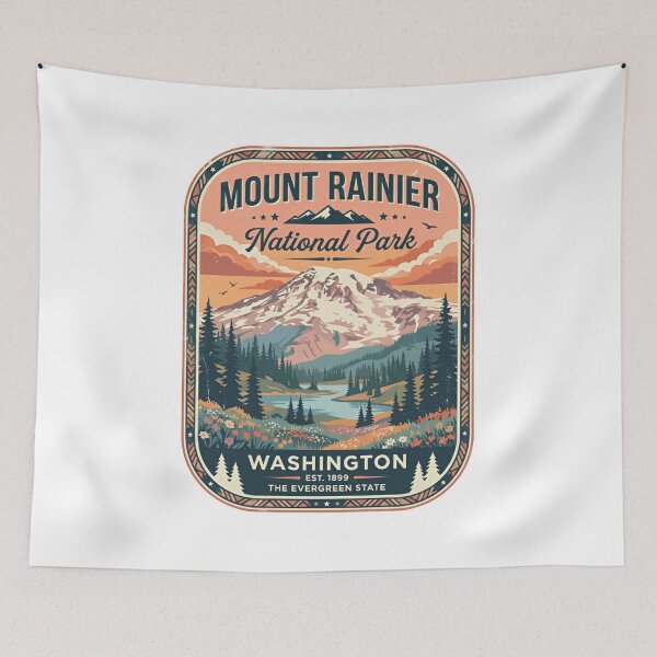 Item preview, Mount Rainier National Park Washington Est. 1899 The Evergreen State Travel Hiking Outdoors Enthusiast designed and sold by Simsimah26Parks.