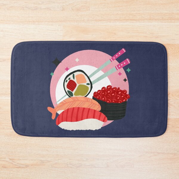 Item preview, Kawaii Retro Sushi Badge - Cute 80s Aesthetic Japanese Food designed and sold by Home Cyn Home.