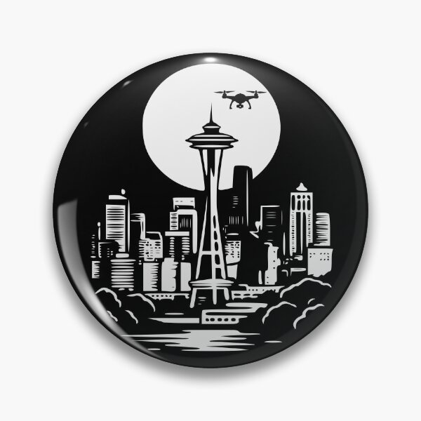 Item preview, Drone Pilot -Full Moon Seattle landscape Funny FPV Drone Quadcopter designed and sold by Colorfulman.