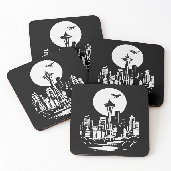 Item preview, Drone Pilot -Full Moon Seattle landscape Funny FPV Drone Quadcopter designed and sold by Colorfulman.