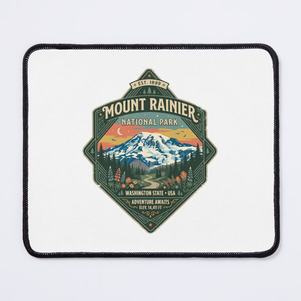 Item preview, Mount Rainier National Park Washington State USA Adventure Awaits Est 1899 Elev 14411 Ft Mountain Hiking Travel designed and sold by Simsimah26Parks.